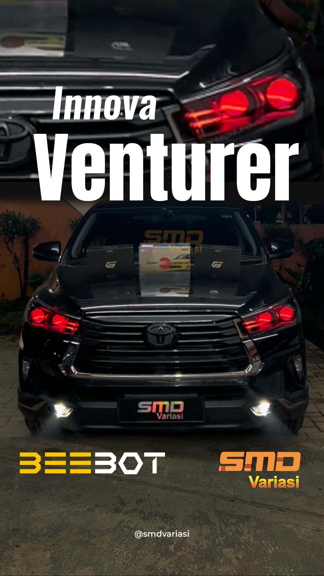 Upgrade lampu Beebot pada Innova Venturer di Lampung dengan hasil terang dan fokus