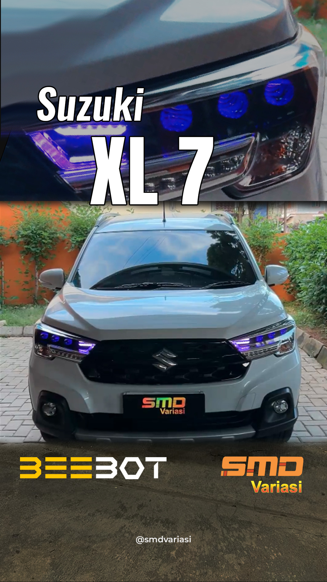 Hasil upgrade lampu mobil dengan Beebot pada SUZUKI XL7 di Bandar Lampung